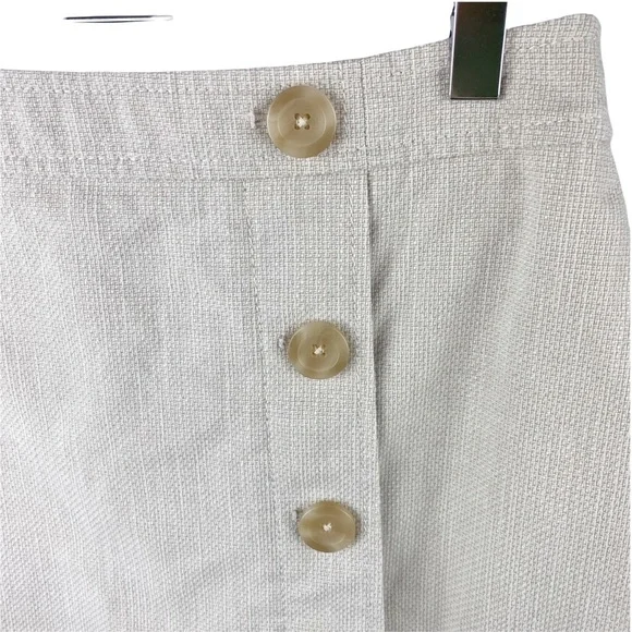 Ann Taylor Petite Tan Button Pencil Skirt Work Casual 6P - Picture 4 of 9